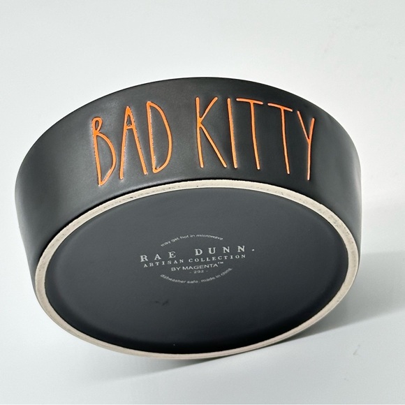 Rae Dunn BAD KITTY Halloween Small Pet Bowl/Pet Feeder For Cat - Picture 4 of 4